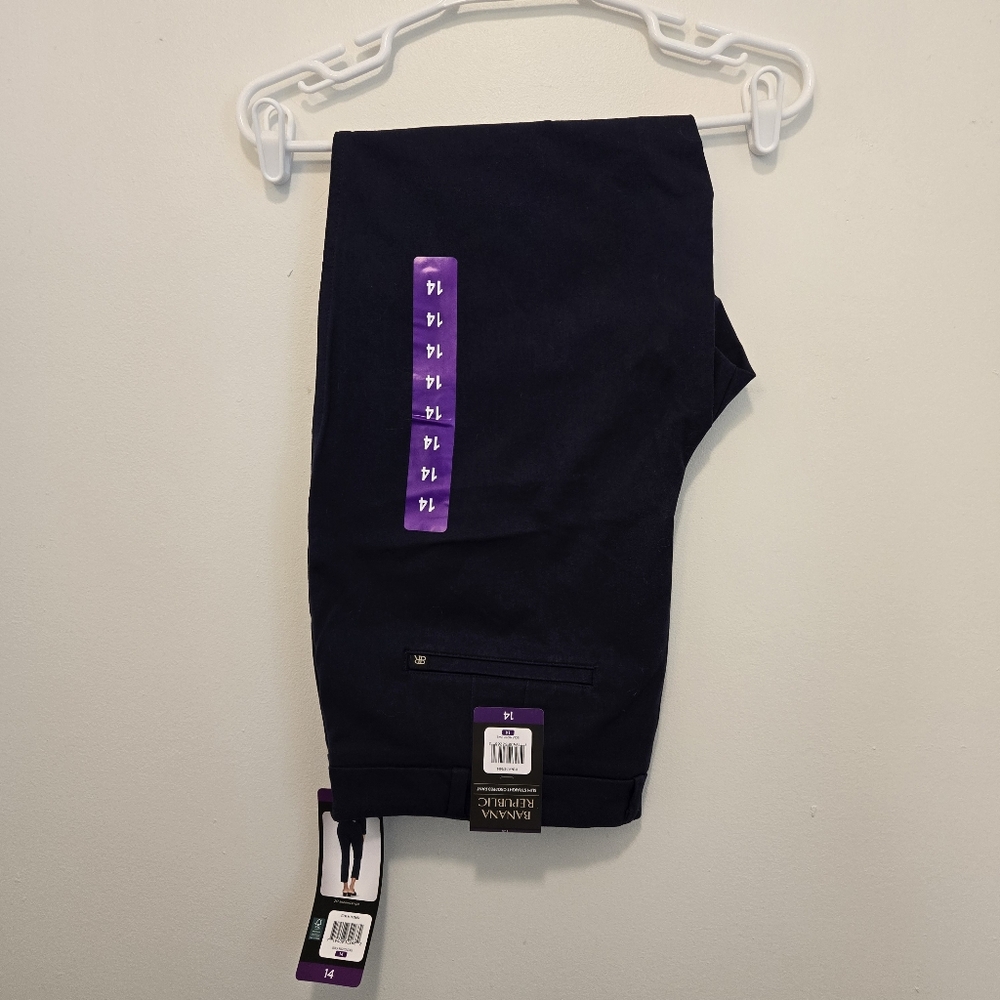 NWT BANANA REPUBLIC Women's Slim Straight Cropped Pant Size 14 - Picture 2 of 7